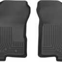 Husky Liners Weatherbeater Floor Mats | Fits 2007-2012 Dodge Caliber, 2007-2017 Jeep Compass, Jeep Patriot | Front Row, 2-pc Black - 13001
