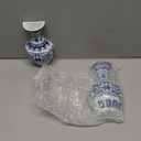 Set of Two Blue and White Porcelain Wall Vases for FlowersHandmade Chinoiserie Ceramic Wall Mounted Flower Vase, Decorative Hanging Vases for Living Room, Bookshelf & Indoor Dcor (Shape 2)