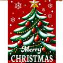 Merry Christmas Flags for Outside 28x40 - Large Christmas House Flags Double Sided - Big Xmas Outdoor Flag Decorative