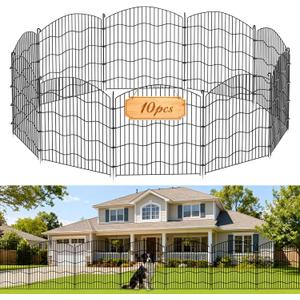 Garden Fence No Dig, 31in(H) x24ft(L) Black 10 Pack, No Gate