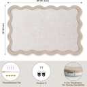 Scalloped Felt Bulletin Board, 36" x 24" Felt Cork Board Alternative for Wall, Foldable Picture Self-Adhesive Boards with Pins Hooks, Vision Boards for Photo Display School Home Office, Oatmeal