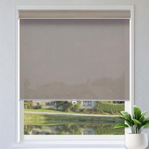 Persilux Custom Size Cordless Solar Shades for Windows - Roller Shades with 5% Openness, UV Protection, Fire Retardant, Light Filtering - Roller Blinds for Home, Office - Cocoa
