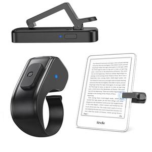 DATAFY [Case-Friendly] Remote Control Page Turner Ring for Kindle Paperwhite Oasis Scribe Kobo eReaders, Camera Camcorder Remote Controls, Page Turner Clicker for iPhone ipad Tablets with Storage Bag