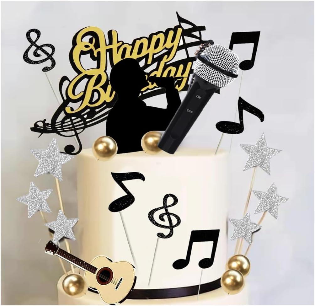 Microphone Music Cake Topper Karaoke Singer Birthday Cake Decor