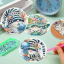 2 x mrpwnle 8 Pack Diamond Art Coasters Kits - Gnomes Diamond Painting Coasters Kit Set with Holder Cork Pads, DIY Non Slip Coaster Craft Kits for Adults Beginners Ideal Gifts