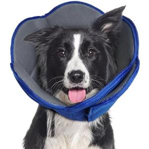 Dog Cone for Dogs After Surgery, Adjustable Protective Dog Recovery Collars & Cones for Large Medium Small Dogs Cats, Comfy Soft Dog Cones Prevent Pets from Touching Stitches Rashes, Wounds, Blue, M