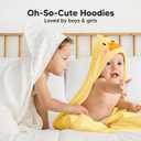 KeaBabies Hooded Baby Towel for Newborn - Viscose Derived from Bamboo Large Baby Bath Towels with Hood for Boys, Girls, Toddler, Extra Absorbent & Soft Newborn Bath Essentials(Duck, Regular)