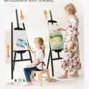 Foldable & Adjustable Wooden Painting Easel for Adults Hold up to 41" Canvas,Artist Easel Stand for Painting,Wooden Easels for Display Home Studio Outdoor Wedding,Art Easel Stand, Black, 33" X 22" X 59"