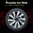 Hubcaps Wheel Cover Compatible with Tesla 19 inch Model Y Juniper 4 PCS ABS Material Hub Caps 2025 2026 Model Y Rim Protector Wheel Cover Replacement for Tesla Accessories (Black Silver)