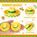 Thenshop 24 Pcs Mini Mexican Hat Plastic Sombrero Bottles Topper Mini Serapes Bottles Beer Poncho Cover for Mexican Fiesta Decorations Cinco De Mayo Party Decoration