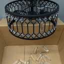 Lmpara de techo negra de cristal, moderna lmpara de techo semiempotrada, accesorios de iluminacin de pasillo redondo para cocina, entrada, dormitorio, lavandera, 1 luz, 11.4 pulgadas (Negro -)
