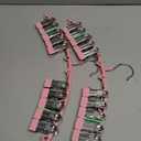 Legging Organizer for Closet, Metal Yoga Pants Hangers 2 Pack w/10 Clips Holds 20 Leggings, Space Saving Hanging Closet Organizer w/Rubber Coated Closet Organizers and Storage, Pink