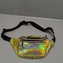 Holographic Fanny Pack Belt bag - Crossbody Waist Bag for Men or Women - Hands-Free, Waterproof Large Bumbag for Hiking, Running, and Travel (Gold)