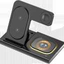 3 in-1 Wireless Charger,Support Fast Charging and Multi-Function Wireless Charging (Black (Suitable for iPhone,AirPods,Iwatch)))