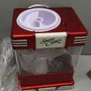 Nostalgia Snow Cone Shaved Ice Machine - Retro Table-Top Slushie Machine Makes 20 Icy Treats - Includes 2 Reusable Plastic Cups & Ice Scoop - Retro Red
