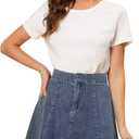 Allegra K Women's High Waisted A-Line Flared Casual Denim Skirt (Medium, Light Blue)