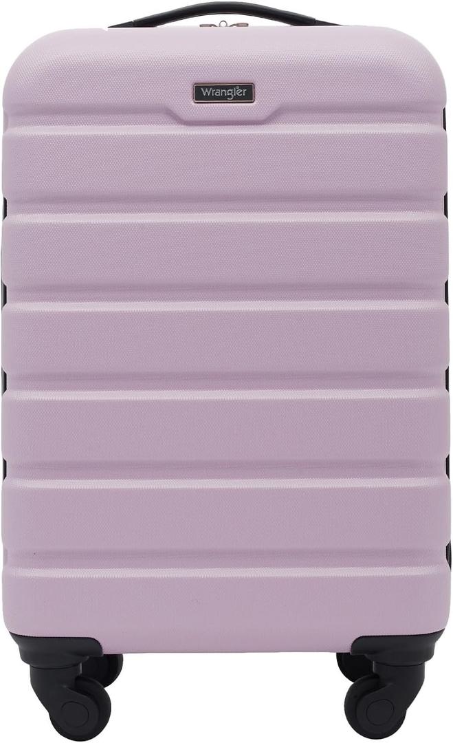 Wrangler Hardside Spinner Luggage, Pink, Carry-On 20-Inch