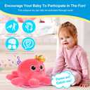 Octopus Crawling Toy - Octopus Toy with Light, Music, Voice Control, and Clap Hands Awake for 2+ Year Old Boys and Girls
