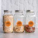 1.5 Inch USE First Stickers Food Service Inventory Control Labels Trilingual Product Labels Orange - 500 Stickers Per Roll (10 Rolls)