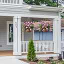 Artificial Flowers for Outdoors with 120 Blooms, Faux Silk Flowers for Outside, UV Resistant Fake Petunias Plants for Hanging Baskets Fence Patio Balcony Garden Cemetery (Purple Red 4 Packs)