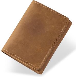 Vintage Full Grain Leather Business Card Holder for Men
