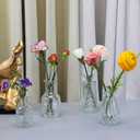 Glass Bud Vases Set of 12, Vintage Textured Clear Glass Vases, Assorted Shapes Small Flower Vases for Centerpieces, Wedding Decor, Home Table Decor, Single Flowers, Office & Gift