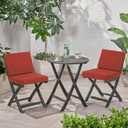 HEBE Outdoor Chair Cushions Set 24 x 24 Inch Waterproof Deep Seat Patio Cushion for Patio Furniture with Fade Resistant, Removable Cover & Handle for Sofa Couch, Wine Red