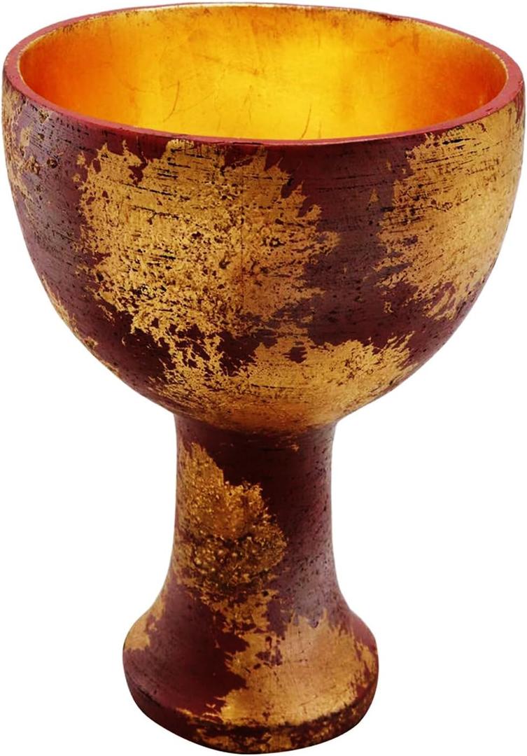 Playcoshow Holy Grail Cosplay Accessories Collection Resin Replica Halloween Christmas Home Decoration Xmas Decor (Gold)