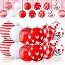 Riceshoot 12 Pcs Valentines Day Ball Ornaments 2.36 Inch Red Pink White Buffalo Plaid Decor Heart Balls Ornaments for Tree Valentine's Day Party Supplies Decorations (1.97 Inches/ 5 cm, Cute)