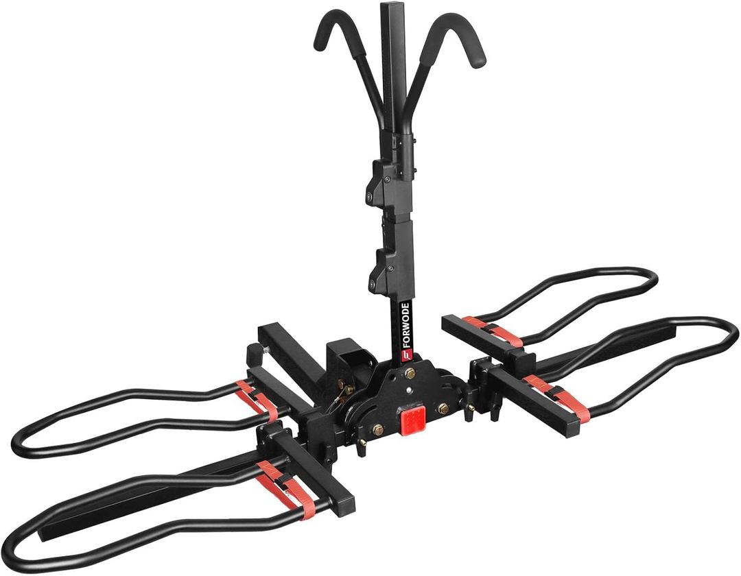 FORWODE Bike Rack Hitch for Car, 200 LB 2-Bike Racks with Hitch Lock, Wobble Free Smart Tilting Folding Hitch Mount Bike Rack for Car with 2 Inch Receiver, Bike Carrier Fits Up to 5 Inch Fat Tire