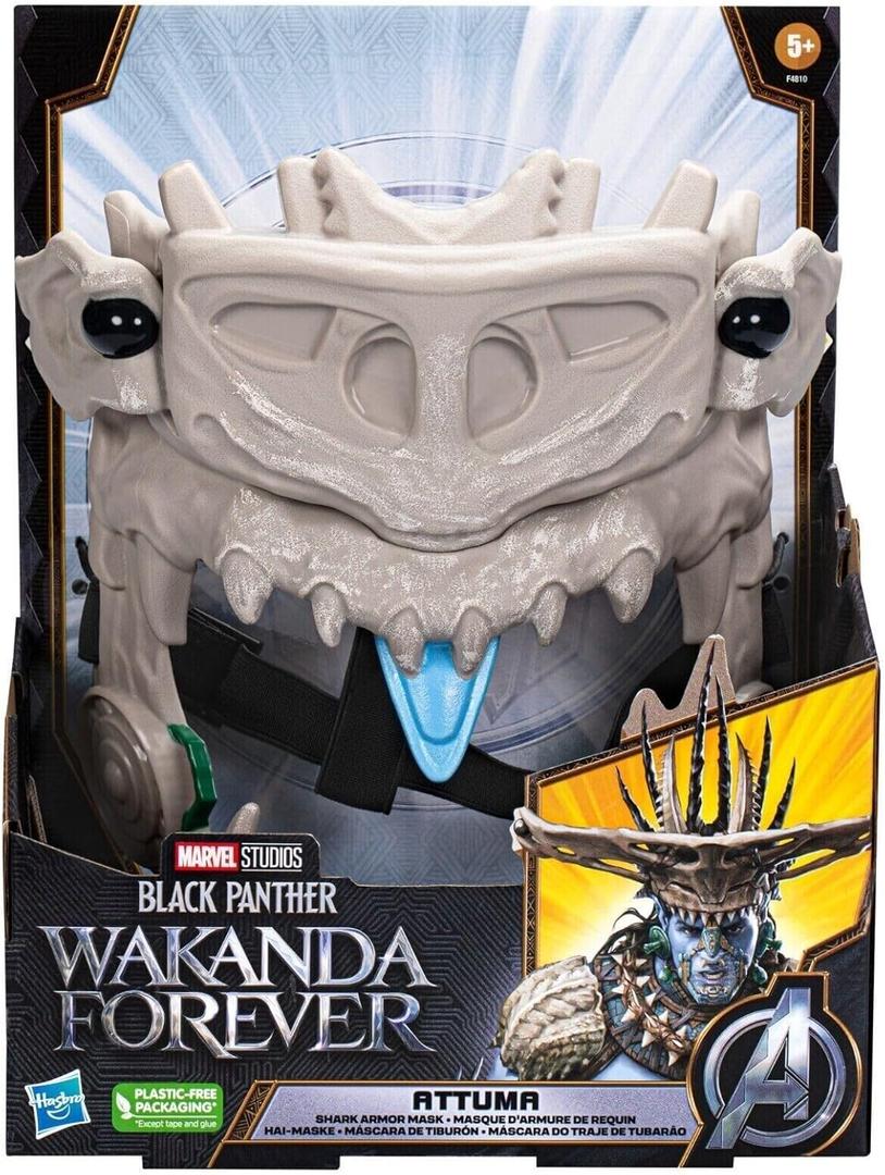 Marvel Studios' Black Panther:Wakanda Forever Attuma Shark Armor Mask Role Play Toy with Hammerhead Expansion Feature (Kids Size)
