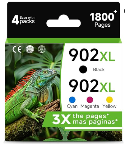 Inknova 902XL Black Ink Cartridges Compatible for HP 902 XL for 6978 6968 Printer 2 Pack HP902 HP902XL for OfficeJet Pro 6958 6970 6960 6975 6962 6950 6954 6951 6956 6961 6963 6964 6966 Printer