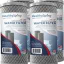 American Made, Healthy Spring 5 Microns Whole House Carbon Filter Compatible with Dupont WFHDC8001,EP Series,EPM Series,NCP-BB-10, GE FXHTC, GXWH40L, GXWH35F, GNWH38S, CTO10BB, AO-WH-PREL-RCP, 4-PACK