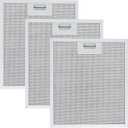 Updated Range Hood Filters 10.5 x 12 Inch W10169961A Compatible with Whirlpool Stove Hood Vent Filter by Wadoy, Replacement 3 Pack 5-Layer Aluminum Mesh Range Hood Filter Metal Slip Joints