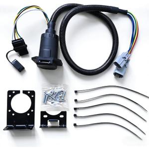 7-Blade and 4-Flat Trailer Wiring Harness for Toyota Tundra 2007-2013 - Complete Vehicle-Side T-Connector Kit, Factory Tow Package Required, Replace OE# 43395