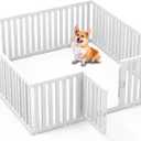 Anywish Plastic Dog Playpen for Indoor Outdoor, 15-Panel Portable Pet Fence, Puppy Playpen with Secure Locking Door Keep Pets Secure, Easy Assemble and Fold