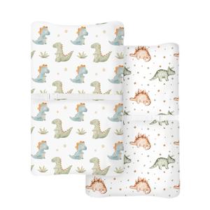 Changing Pad Cover for Baby Boys Girls 2 Pack, Fits Standard 3216 Changing Table Pads, Silky Breathable Stretch Knit, Machine Washable (Tiny Dinos)