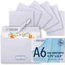 MOS A6 White Envelopes 4.75 x 6.5 Inch 500 Pack  Self-Seal Heavyweight Invitation Envelopes for Greeting Cards, Gift Cards, Weddings, Business Mailings, Thank You Cards