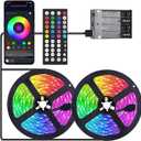 Battery Operated LED Strip Lights 39.3ft- RGB Color Changing, APP & Remote Controlled, USB Powered LED Lights for Bedroom, TV, Kitchen, Party Decor (39.3ft)