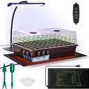 DazSpirit 60-Cell Self-Watering Seed Starter Kit with Grow Light and Heat Mat, Seedling Tray with Humidity Dome, Indoor Plant Germination Tray for Beginners - Grow Tomatoes, Peppers, Herbs & Flowers