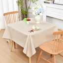 Wolkemer Farmhouse Faux Linen Square Tablecloth 54 x 54 Inch - Water Resistant Table Cloth Washable Wipeable Table Cover for Home Kitchen Dining Wedding Party Banquet (Neutral)