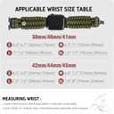 Paracord Band Compatible with Apple Watch Band 38mm 40mm 41mm 42mm 44mm 45mm, Robust Survival Tactical Weave Strap with Stainless Steel Buckle Quick Release for iWatch Series SE 7 6 5 4 3 2 1 for Men (Army Green)