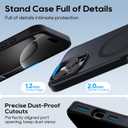 for iPhone 16 Pro 6.3-Inch with Magnetic Rotable Slim Kickstand Compatible with MagSafe Frosted Matte Shockproof Protective Phone Cover 6.3" 2024, Black