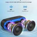 LENRUE Bluetooth Speakers, Waterproof Portable Speakers with TWS, 24 Playtime, Stereo Sound, Wireless for Home Shower Pool Beach Outdoor (Black)