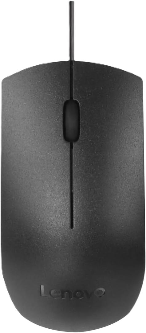 Lenovo USB-C Wired Mouse, Full Size, Ambidextrous Design, Black, Ergonomic Shape, Precision Sensor, Plug-and-Play for Right and Left-Handed Users, Durable Performance Gaming PC