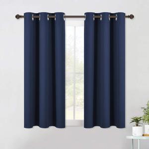 NICETOWN Living Room Blackout Curtain Panels, Window Treatment Energy Saving Thermal Insulated Solid Grommet Blackout Drapes/Draperies (Navy, 1 Pair, 42 by 54-Inch)