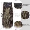 Clip in Hair Extensions, 20 Inches Wavy Synthetic Hair Extensions Clip ins, Long and Soft, for Women and Girls (Medium Brown Mixed Bleach Blonde)