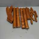 VASAGLE Coat Stand, Solid Wood Freestanding Coat Rack with 11 Hooks, Hall Tree for Bags, Purses, Hats, for Entryway, Hallway, Rubberwood, Caramel Brown URCR05WN