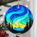 Christmas Ornaments, 2.8 Inch Ceramic Hanging Ornament, Christmas Tree Ornaments, Xmas Decorations, Holiday Decorations, Holiday Party Gifts, and Xmas Gift Ideas - Northern Lights