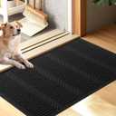 Door Mat Indoor Entrance, Sturdy Front Door Mat Outdoor, Absorbent Muddy Dirt Resist Welcome Door Mats, Non-Slip Backing Entry Mat Doormat for Entryway, Fade and Stain Resistant, 36x24 Inch, Black